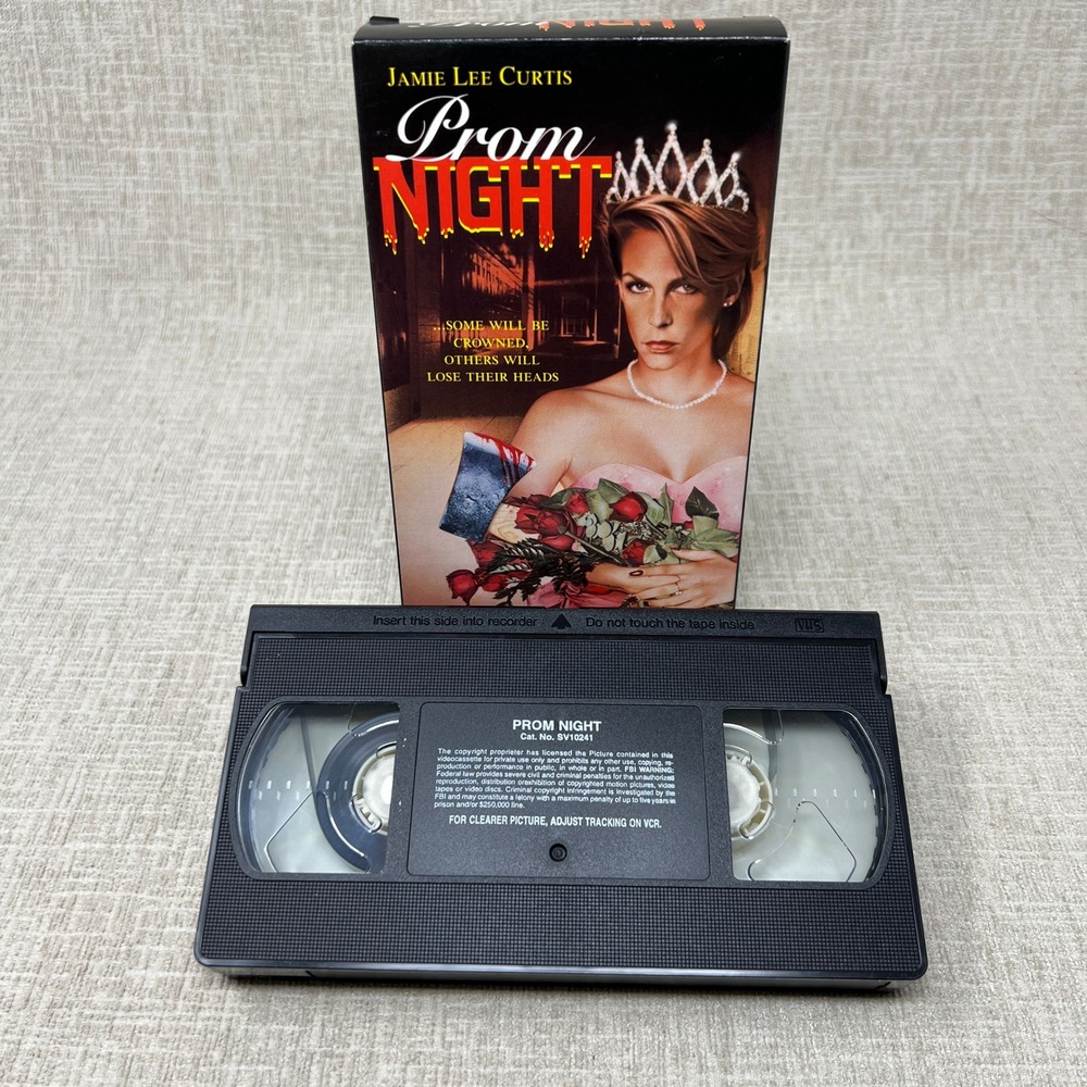 Prom Night VHS Jamie Lee Curtis Leslie Nielsen Horror Slasher Movie Anchor Bay